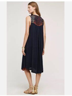 Saturday Sunday Size M Medium Dark Blue Sleeveless Duster